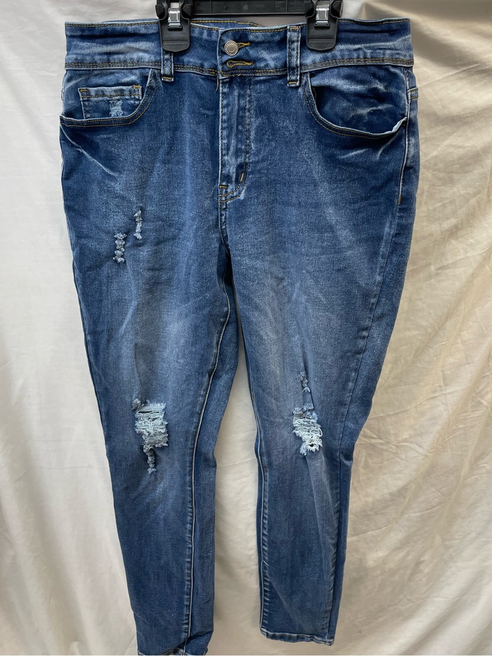 Celebrity ace faded Distressed Dark Blue Skinny Jeans sz 13/31
